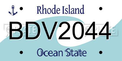 BDV2044 Rhode Island License Plate
