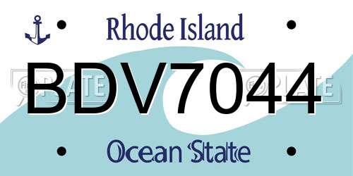 BDV7044 Rhode Island License Plate