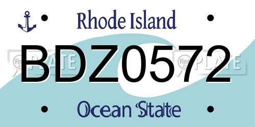 BDZ0572 Rhode Island License Plate