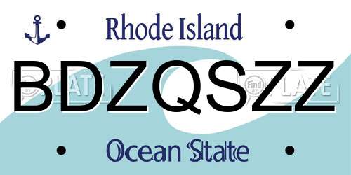 BDZQSZZ Rhode Island License Plate