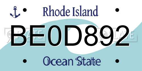 BE0D892 Rhode Island License Plate