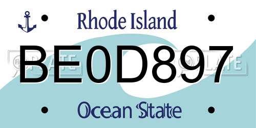 BE0D897 Rhode Island License Plate