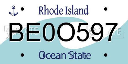 BE0O597 Rhode Island License Plate