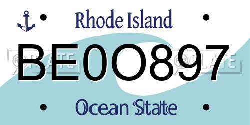 BE0O897 Rhode Island License Plate