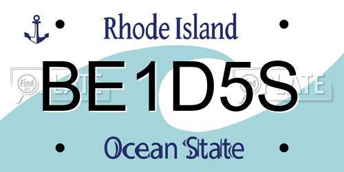BE1D5S Rhode Island License Plate