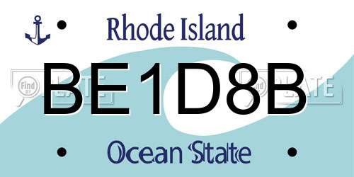 BE1D8B Rhode Island License Plate