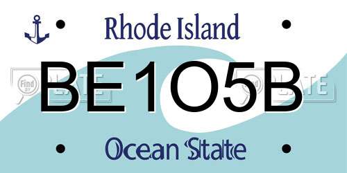 BE1O5B Rhode Island License Plate
