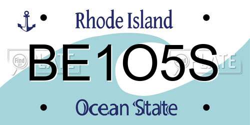 BE1O5S Rhode Island License Plate