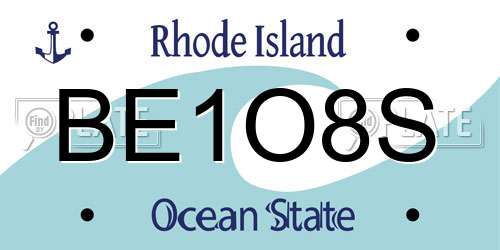 BE1O8S Rhode Island License Plate