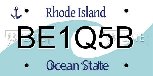 BE1Q5B Rhode Island License Plate
