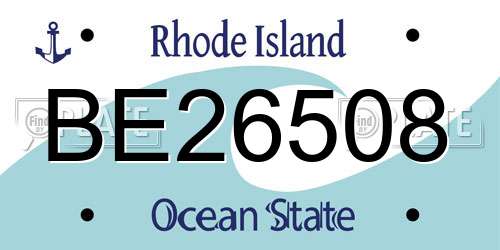 BE26508 Rhode Island License Plate