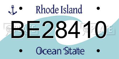 BE28410 Rhode Island License Plate