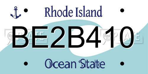 BE2B410 Rhode Island License Plate
