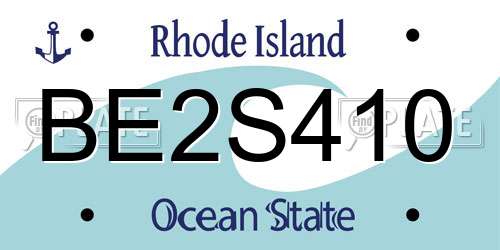 BE2S410 Rhode Island License Plate