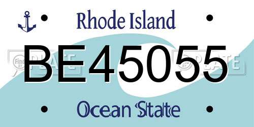 BE45055 Rhode Island License Plate