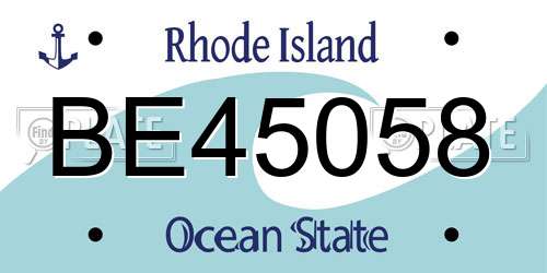 BE45058 Rhode Island License Plate