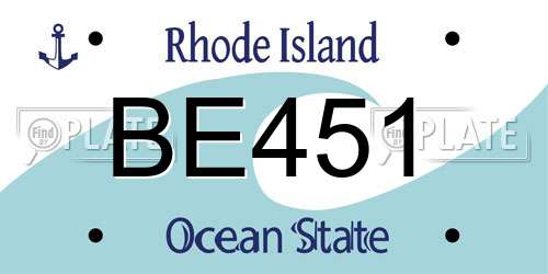 BE451 Rhode Island License Plate