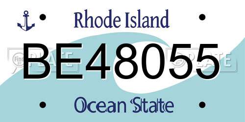 BE48055 Rhode Island License Plate