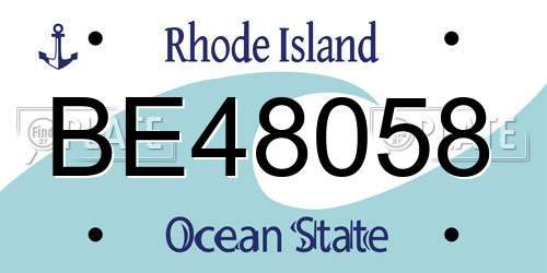 BE48058 Rhode Island License Plate