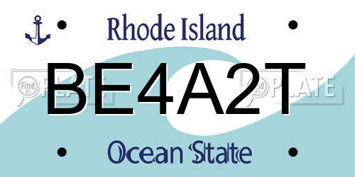 BE4A2T Rhode Island License Plate