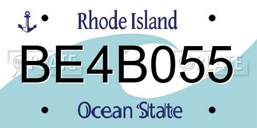 BE4B055 Rhode Island License Plate