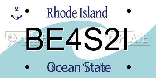 BE4S2I Rhode Island License Plate
