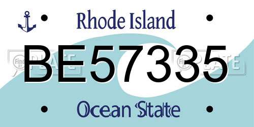 BE57335 Rhode Island License Plate