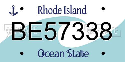 BE57338 Rhode Island License Plate