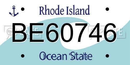 BE60746 Rhode Island License Plate