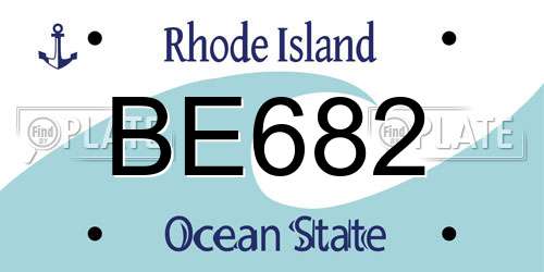 BE682 Rhode Island License Plate