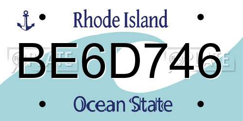 BE6D746 Rhode Island License Plate