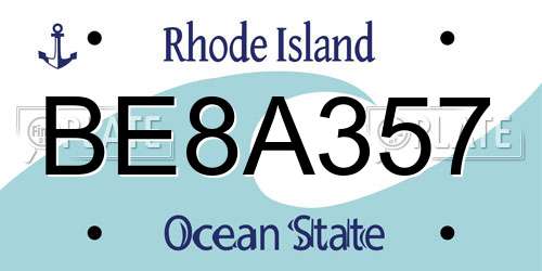 BE8A357 Rhode Island License Plate