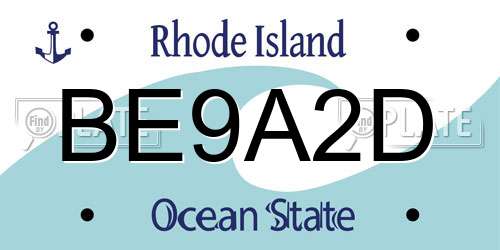 BE9A2D Rhode Island License Plate