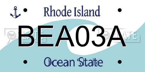 BEA03A Rhode Island License Plate