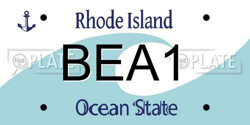 BEA1 Rhode Island License Plate