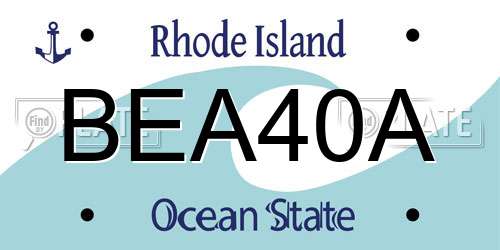 BEA40A Rhode Island License Plate