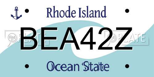 BEA42Z Rhode Island License Plate