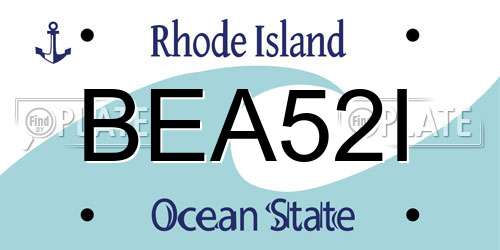 BEA52I Rhode Island License Plate