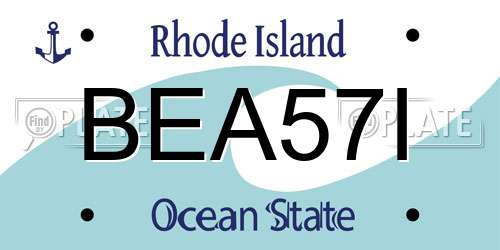 BEA57I Rhode Island License Plate