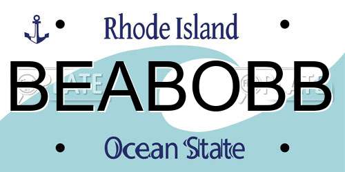 BEABOBB Rhode Island License Plate