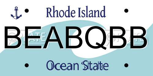 BEABQBB Rhode Island License Plate