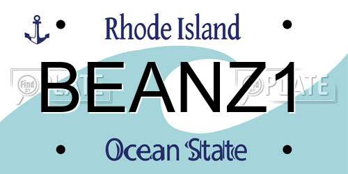 BEANZ1 Rhode Island License Plate