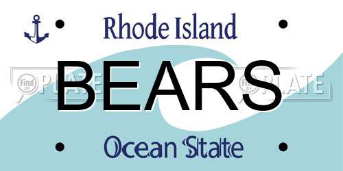 BEARS Rhode Island License Plate