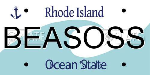 BEASOSS Rhode Island License Plate