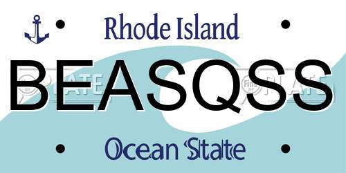 BEASQSS Rhode Island License Plate
