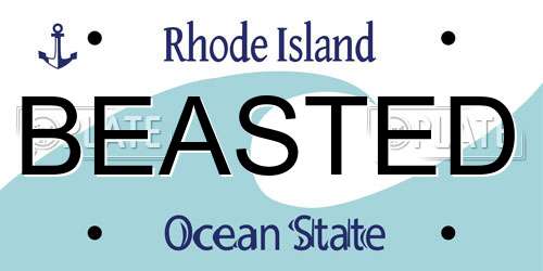 BEASTED Rhode Island License Plate