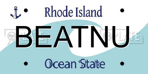 BEATNU Rhode Island License Plate