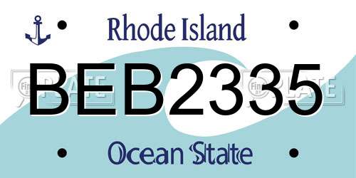BEB2335 Rhode Island License Plate