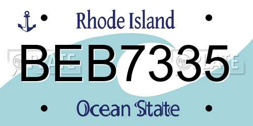 BEB7335 Rhode Island License Plate