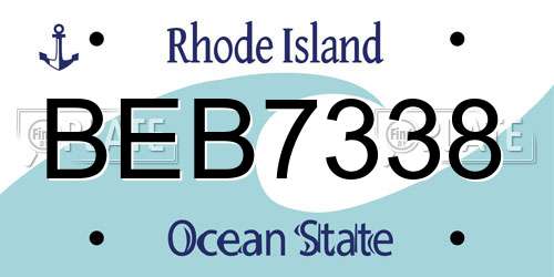 BEB7338 Rhode Island License Plate